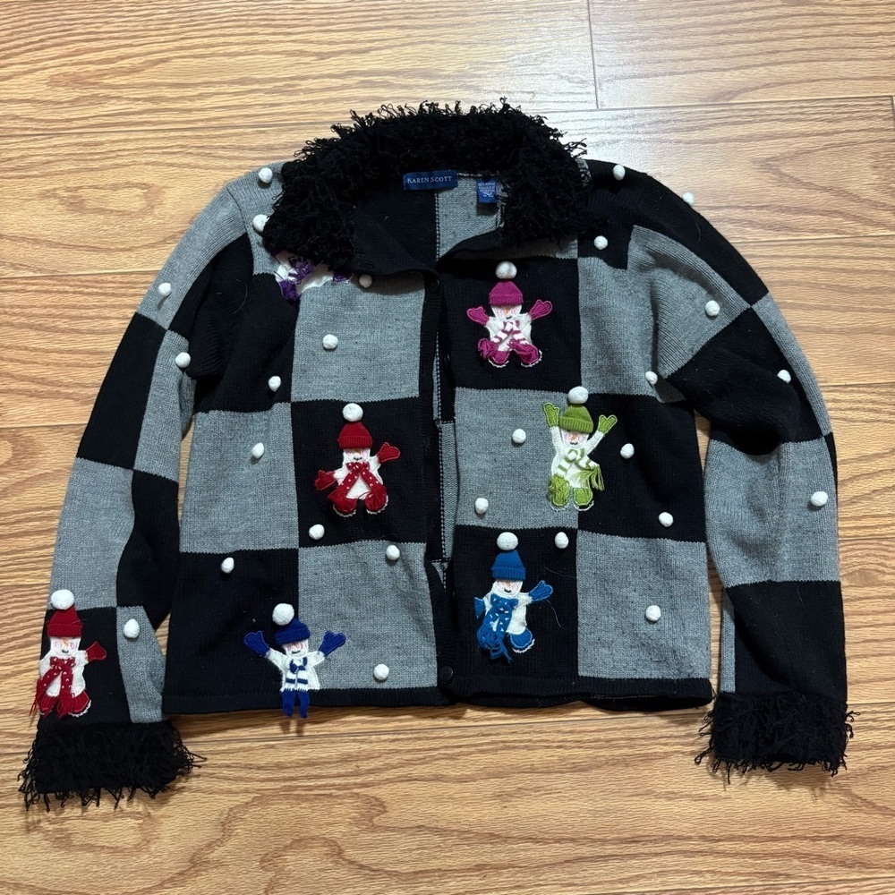 Vintage Snowman Sweater Medium